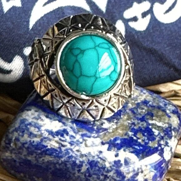 Alquimia Silver and Blue Ring Elegant Jewelry - Picture 1 of 7